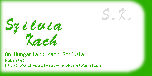 szilvia kach business card